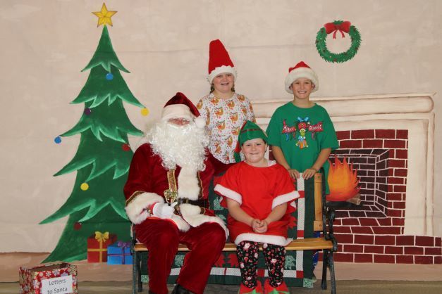 Santa Claus with elves