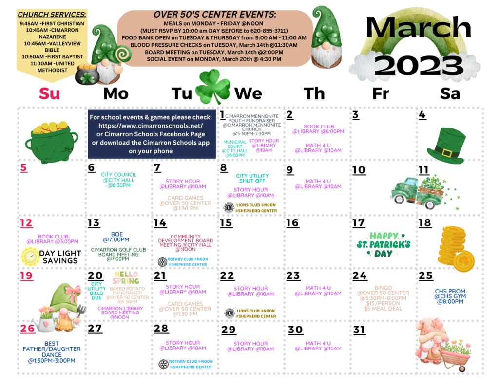 March Community Calendar