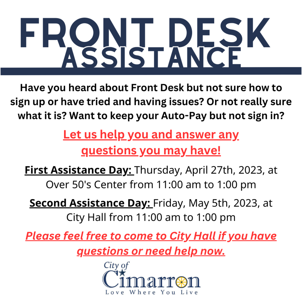 front desk assistance