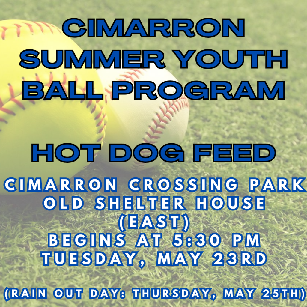 Summer youth ball program hot dog feed cimarron crossing park