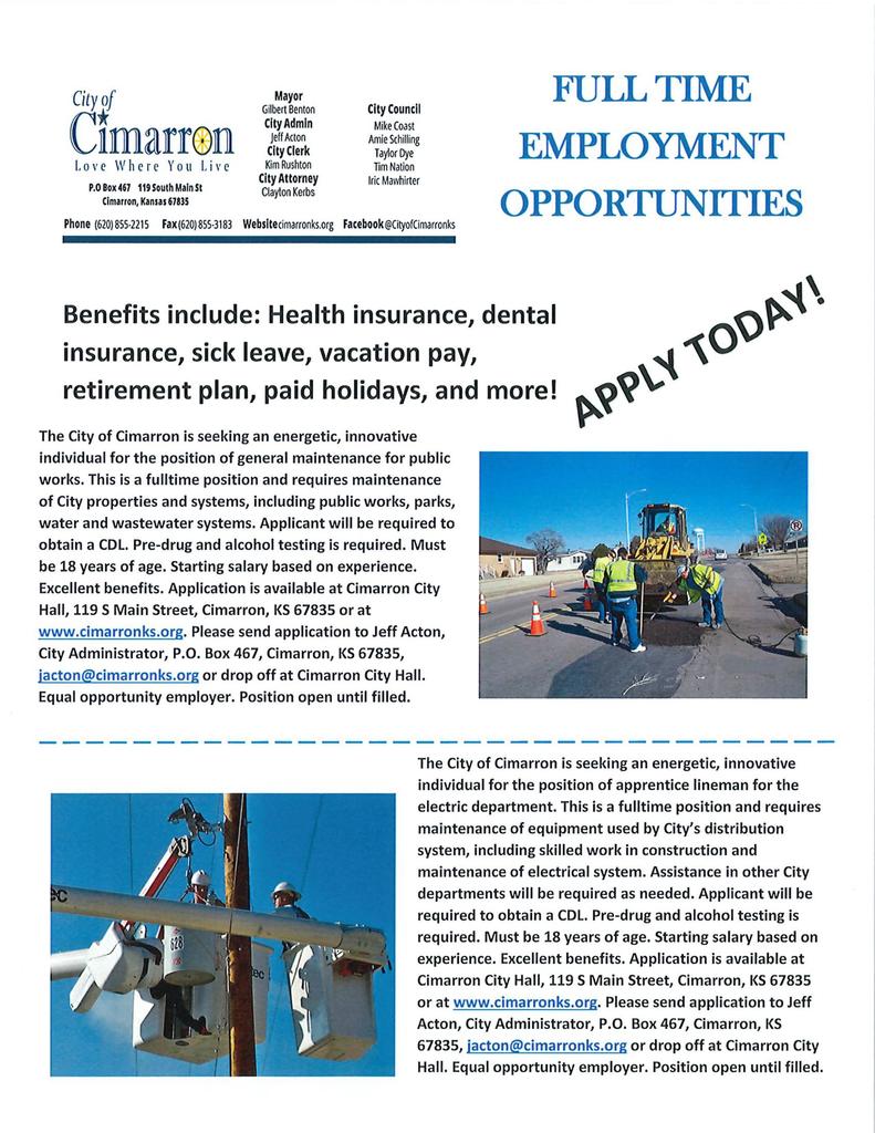 electric public works employment opportunities