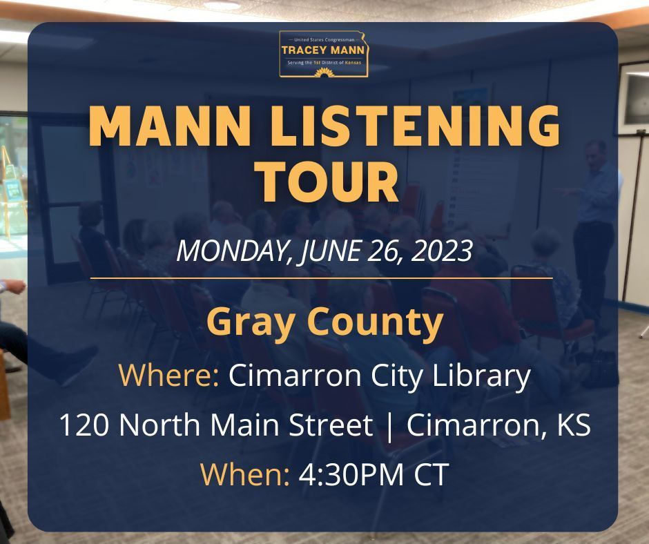 Congressman Mann listening tour
