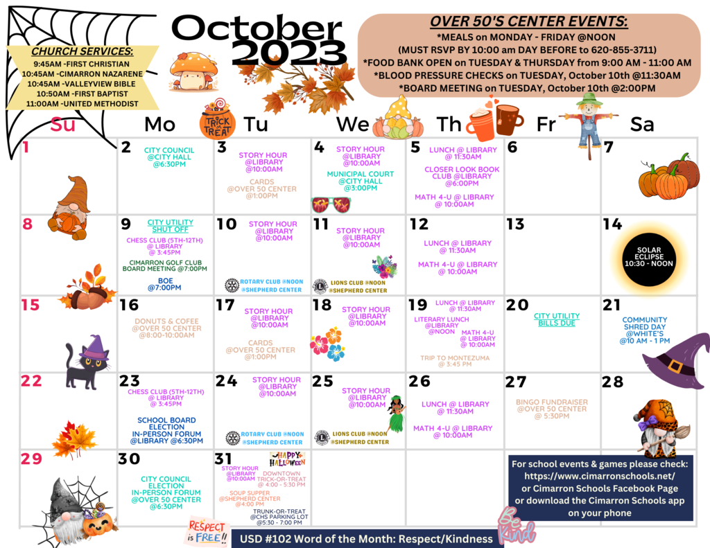 October 2023 Community Calendar